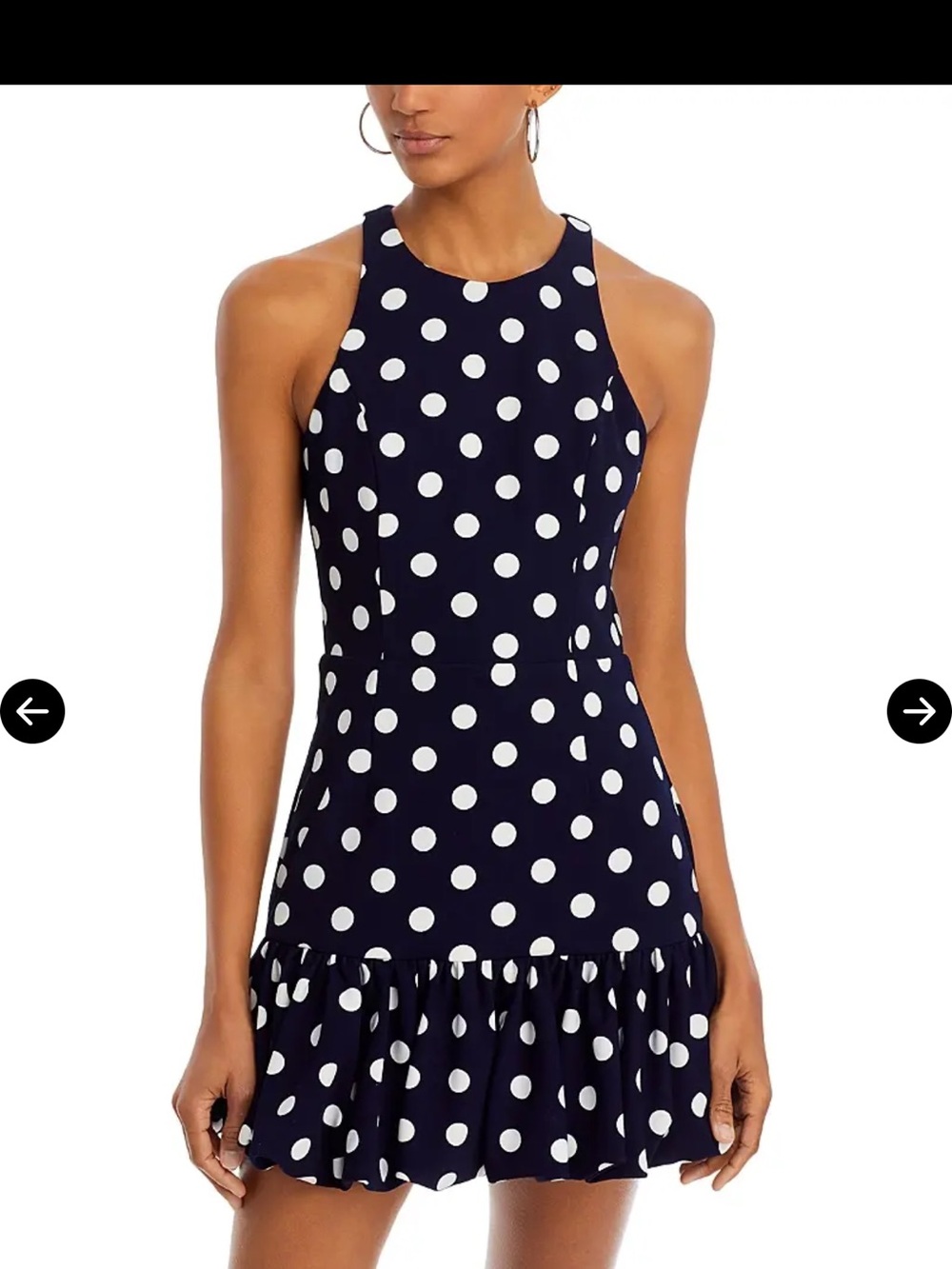 Aqua bubble hem polka dot racer back dress
